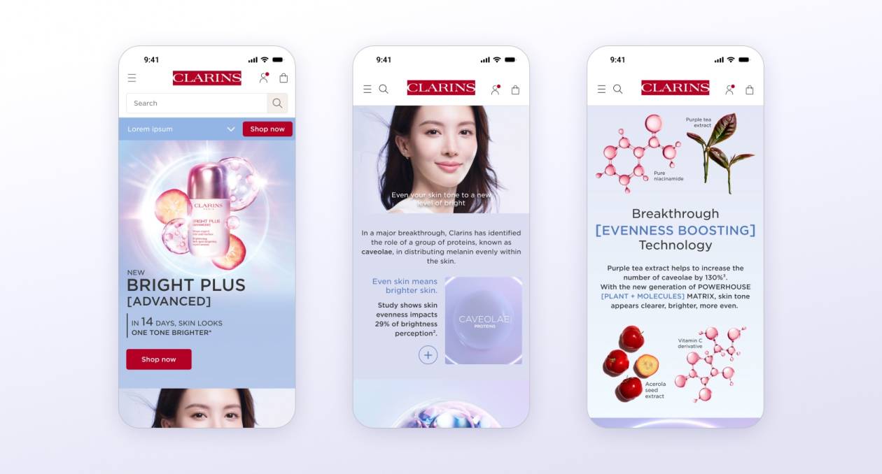 Landing page mobile